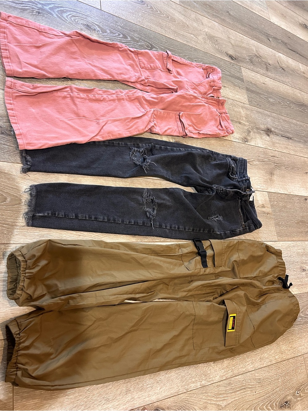 Zara Kids Cargo Jogger Pants in Pink, Black, Brown - 3-Pack